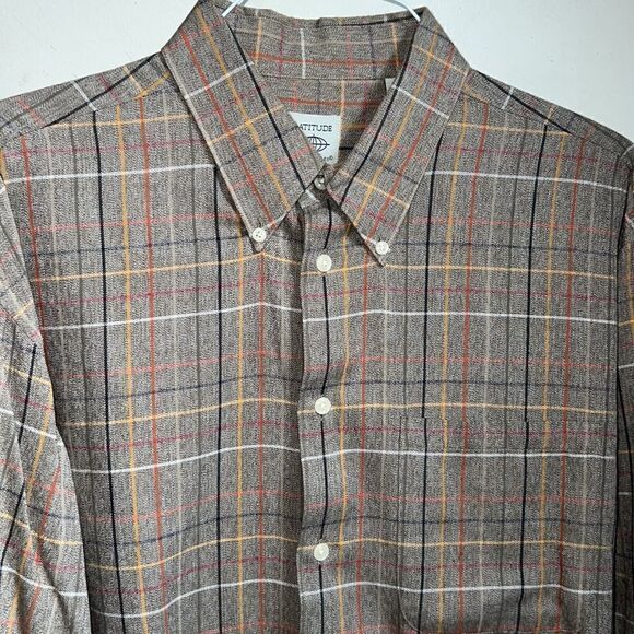 LATITUDE BY NORTHERN ILES Brown Plaid Cotton Burton Up Shirt-L - Picture 2 of 8